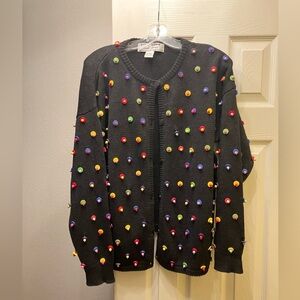 Vintage Kitty Hawk Vivian Wang Button Cardigan L